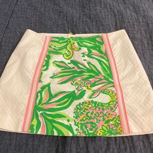 Lilly Pulitzer Green and Pink Patterned Women's Skirt